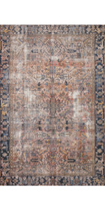 Chris Loves Julia x Loloi Jules JUL-02 Terracotta / Multi Oriental Area Rug 18" x 18" Sample Swat... | Amazon (US)