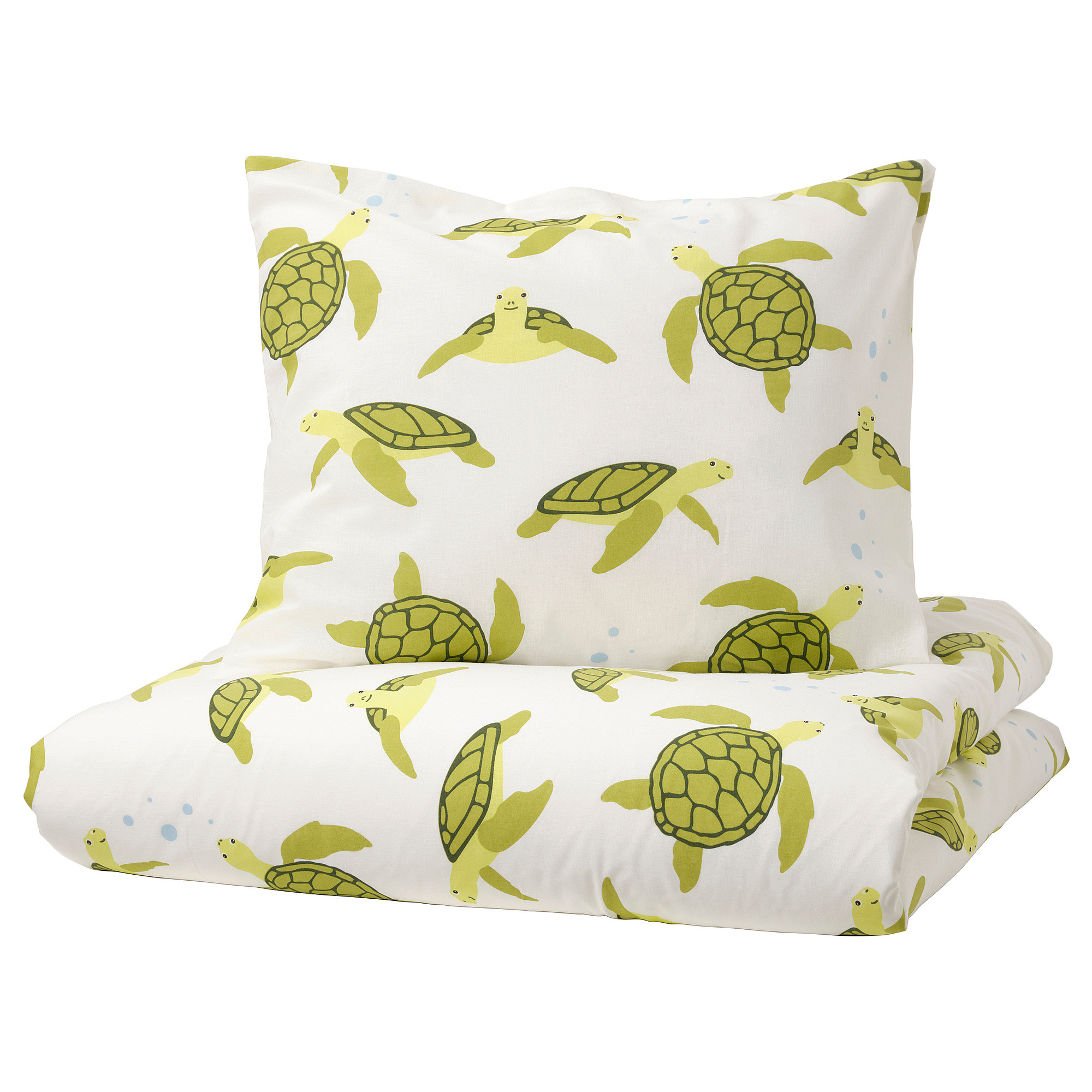 BLÅVINGAD duvet cover and pillowcase, turtle pattern green/white, 140x200/80x80 cm - IKEA German... | IKEA (DE)
