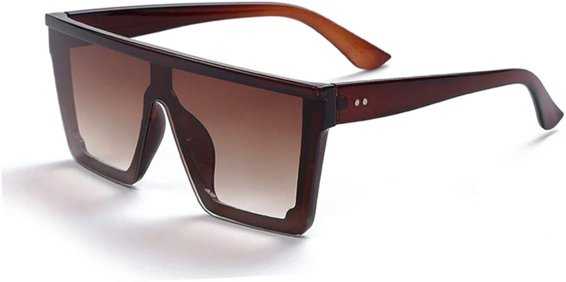 Square Oversized Sunglasses for Women Men Fashion Flat Top Big Black Frame Shades | Amazon (US)