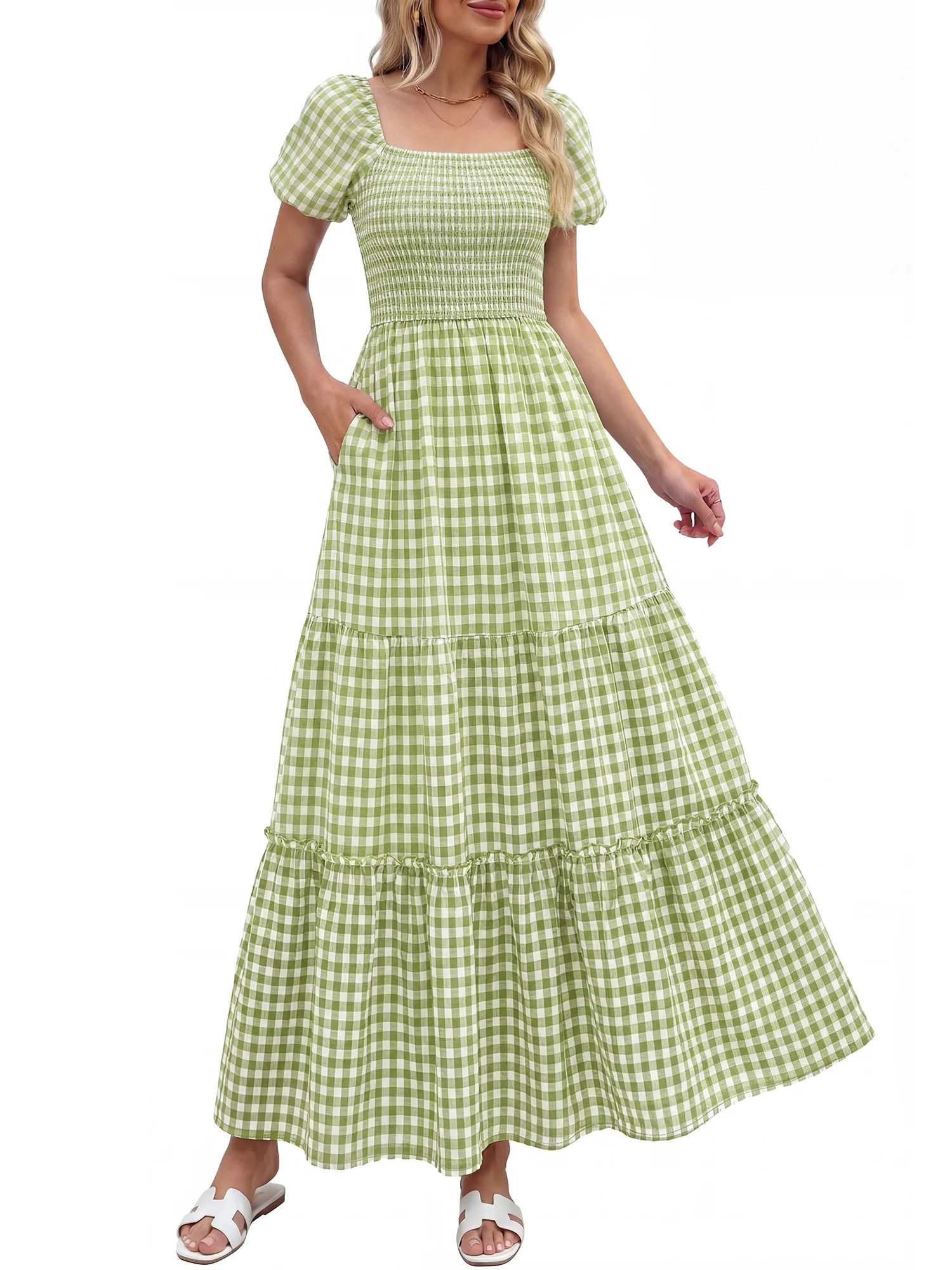 Women\u2019s Pretty Garden SHORT SLEEVE MINI CAP DRESS - PUFF SLEEVE DRESS | Walmart (US)