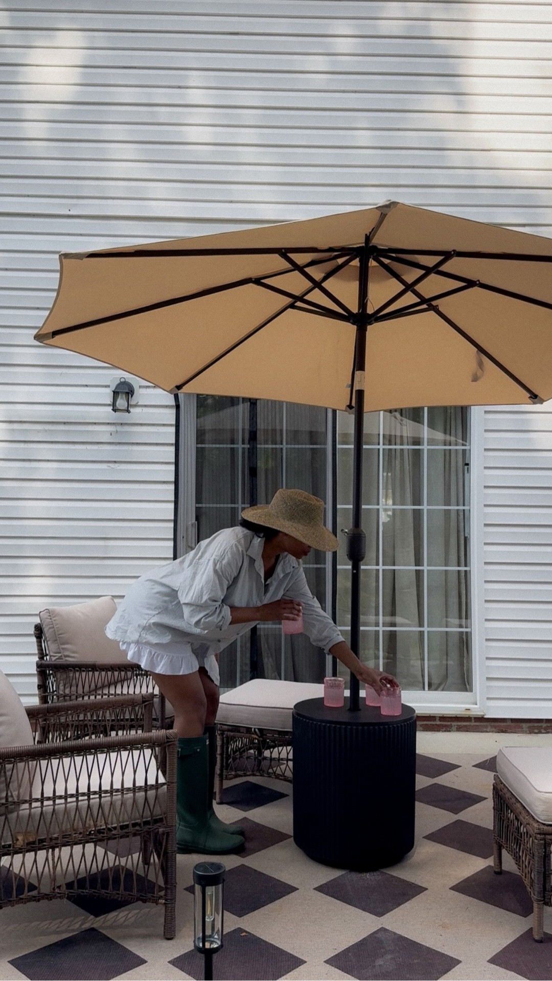 #Ad Your patio doesn’t need a complete makeover to feel designer. ✨ I only added three @Wayfair  finds, and they completely transformed my outdoor space for summer hosting.

✔️ A side table with a built-in umbrella stand
✔️ Solar path lights for the prettiest evening glow
✔️ Pink drinking glasses that are always ready for guests

If you’ve been searching for patio decorating ideas, outdoor patio furniture, outdoor lighting, and outdoor hosting inspiration, don’t miss Wayfair’s limited-time Fourth of July Clearance. These savings won’t last long, so now is the perfect time to refresh your space before the sale ends.

• Overarching Promotion: Up to 70% Off
• Shipping Promotion: Fast and free shipping over $35
• Sale Timeframe: Running from now through July 6 

#wayfair #WayfairPartner

#LTKHome @shop.ltk #likeTKit