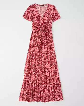 Womens Ruffle Hem Maxi Dress | Womens Dresses & Rompers | Abercrombie.com | Abercrombie & Fitch US & UK