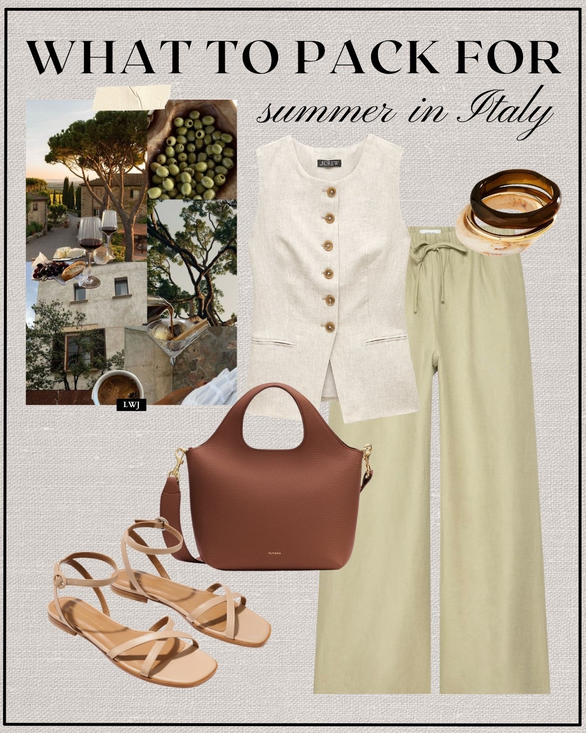what to pack for summer in italy (in a carry-on)

summer style / vacation outfits / europe outfits / linen dress / linen vest / aritzia lodge pants / midi skirt / woven flats / strappy sandals / minimal style / chic style / styleover30 

 

#LTKootd #LTKTravel