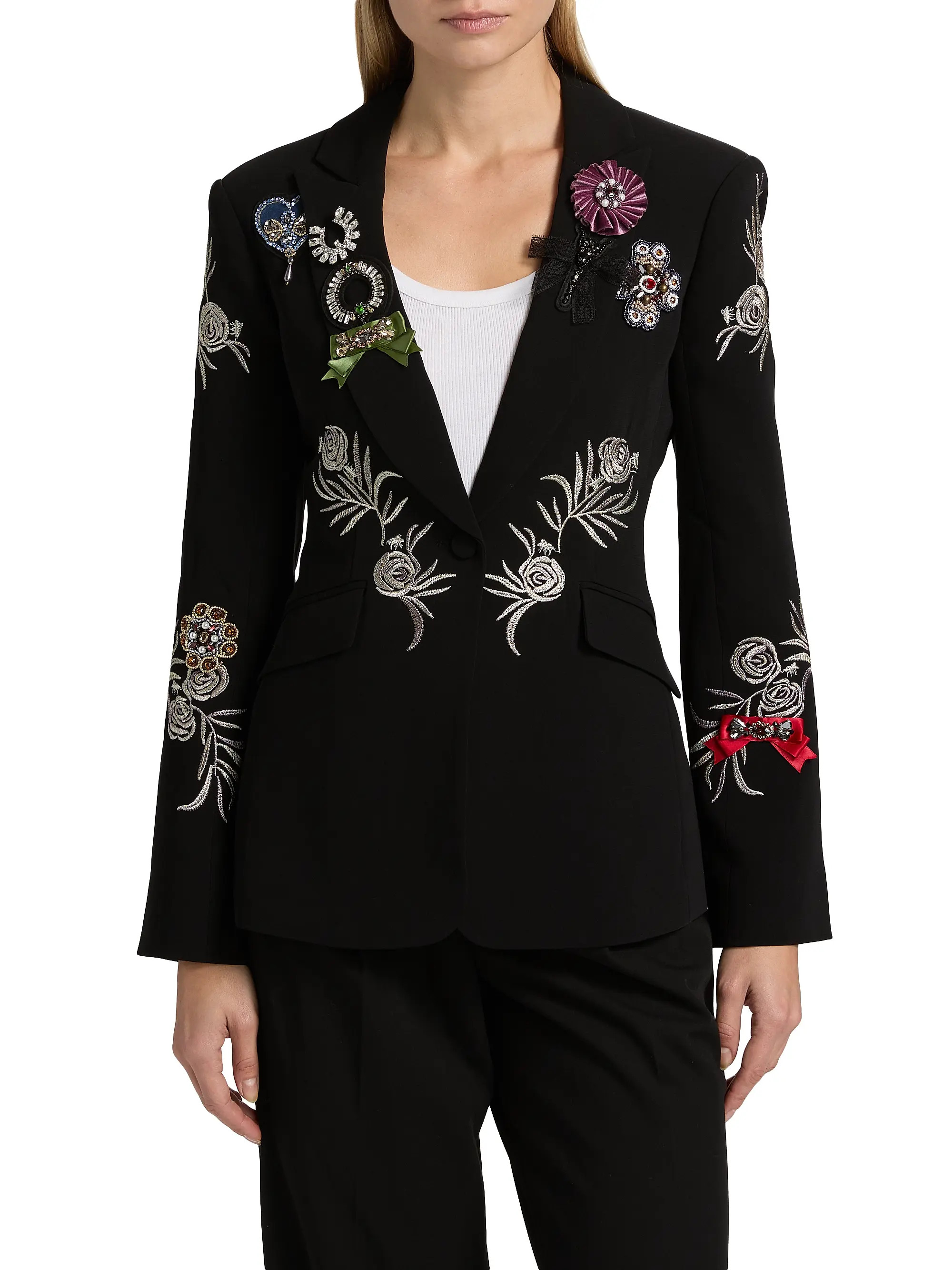 Cinq à Sept Heritage Rose Cheyenne Embellished Blazer | Saks Fifth Avenue | Saks Fifth Avenue