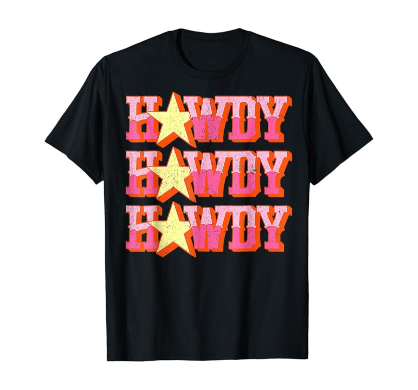 Howdy Rodeo Western Retro Vintage Country Southern T-Shirt | Amazon (US)