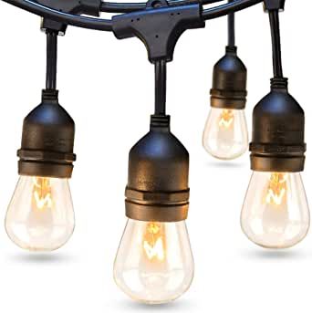 addlon 48 FT Outdoor String Lights Commercial Grade Weatherproof Strand, 18 Edison Vintage Bulbs(... | Amazon (US)