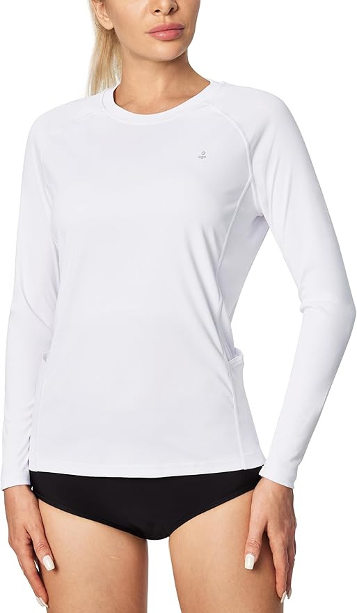 IUGA Rash Guard for Women UPF 50+ SPF UV Protection Long Sleeve Workout Tops with Pockets Dry Fit... | Amazon (US)