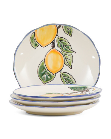 6in 4pk Lemon Valley Appetizer Plates | TJ Maxx