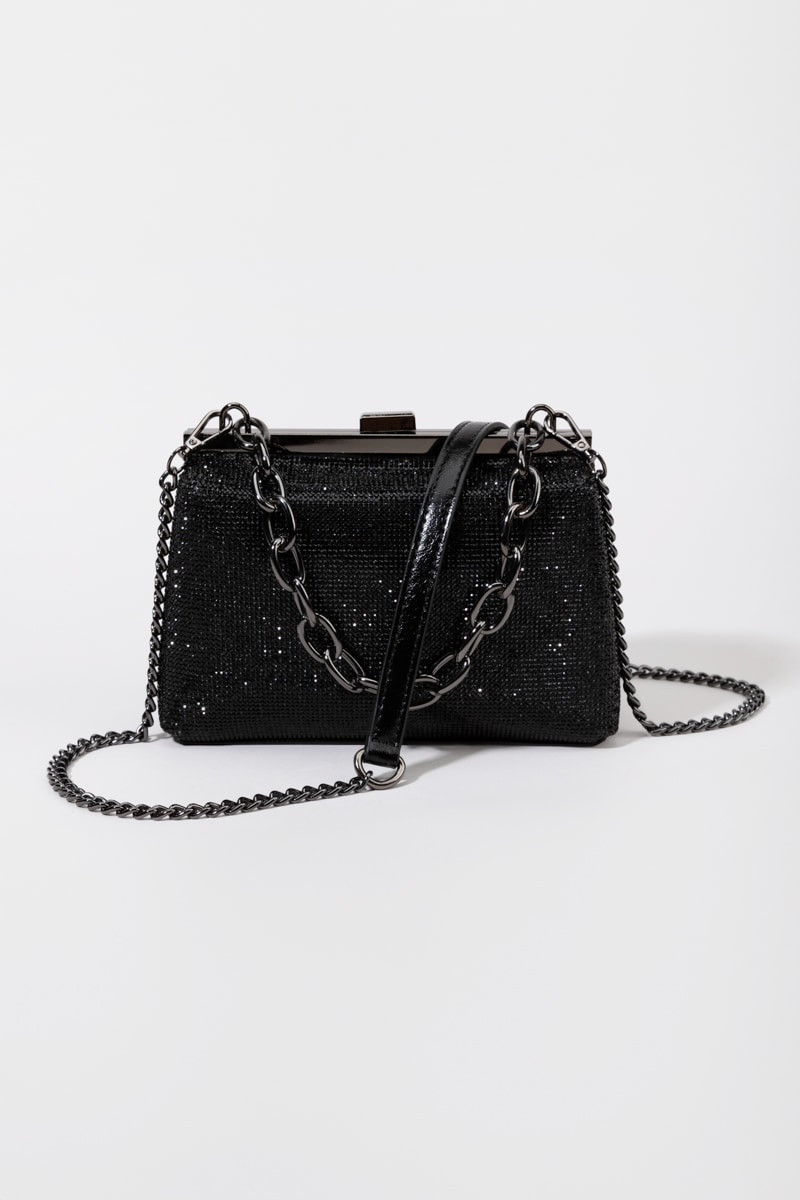 Stella Rhinestone Chain Strap Clutch Handbag | Francesca's