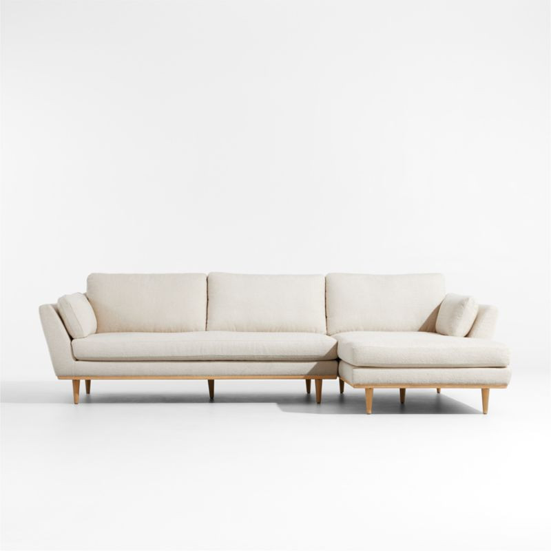 Hague Mid-Century 2-Piece Right-Arm Chaise Sectional Sofa + Reviews | Crate & Barrel | Crate & Barrel