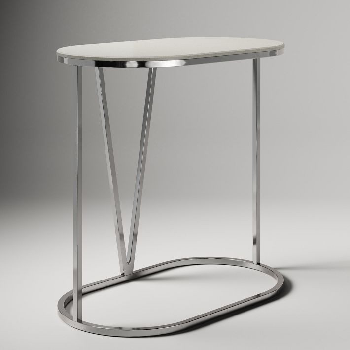 Rivera C-Shaped Side Table - Quartz | West Elm (US)
