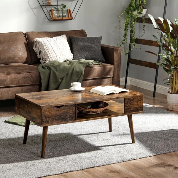 Oday Solid Wood Coffee Table with Storage | Wayfair North America