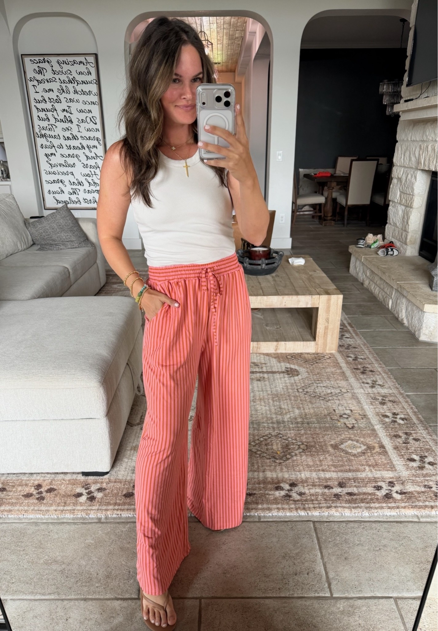 These pants feel like pajamas but actually look cute out of the house 🙌🏼 The elastic waistband is so stretchy and comfortable. Perfect for errands, lounging, or throwing on at the beach!

#LTKootd #LTKTravel #LTKmomlife