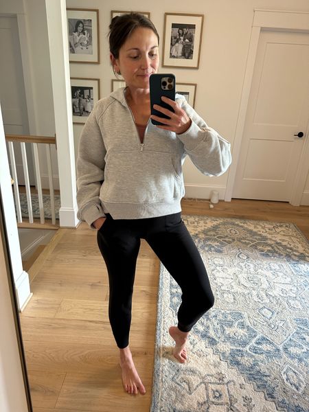Casual work from home outfit. Love these Lulu align joggers and this sweatshirt is one of my fave purchases lately. It’s a Lulu dupe and so comfy. 🙌

#LTKfindsunder100 #LTKSeasonal
