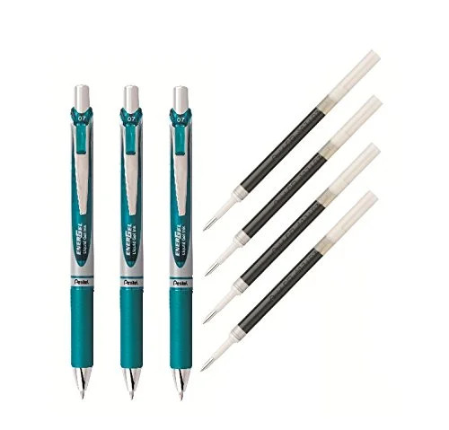 Pentel EnerGel Deluxe RTX Liquid Gel Ink Pen Set Kit, Pack of 3 with 4 Refills (Turquoise - 0.7mm... | Walmart (US)