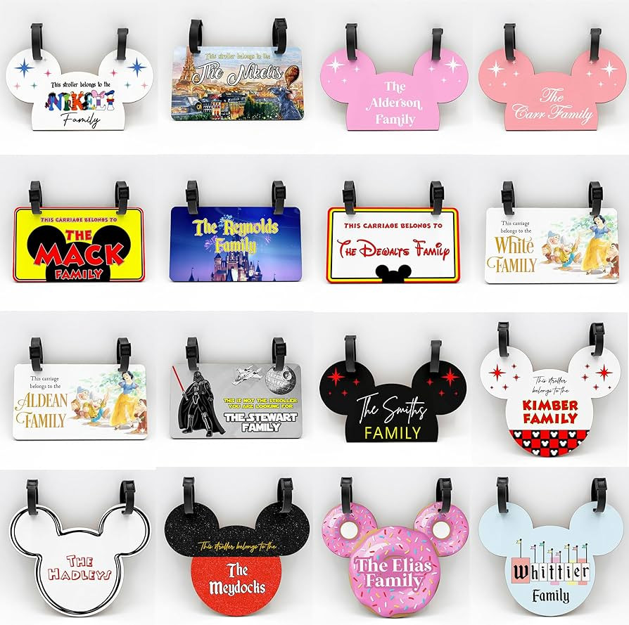 Amazon.com: Personalized Stroller Name Tag, Mouse Ears Sign, Family Stroller License Plate Sign f... | Amazon (US)