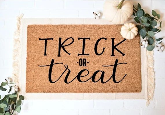Trick or Treat Doormat Halloween Doormat Fall Welcome Mat | Etsy | Etsy (US)
