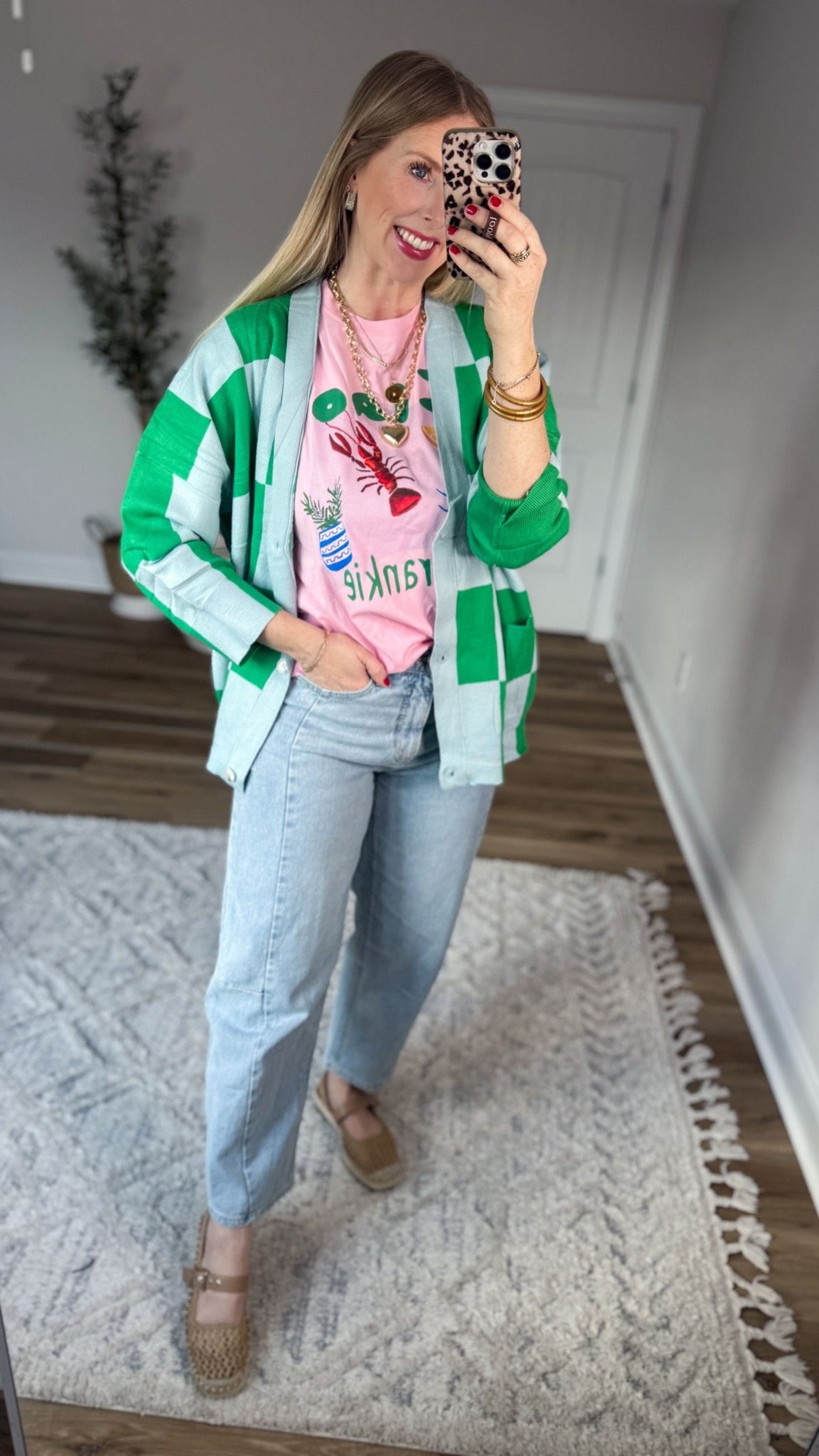 Daily try on, Amazon try on, Amazon outfit, Amazon fashion, Walmart jeans, graphic tee, checkered cardigan 

#LTKootd #LTKSaleAlert #LTKmomlife