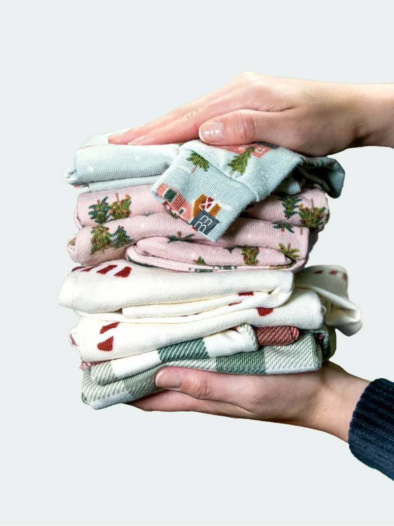 Modern Moments by Gerber Toddler Neutral Supper Soft Hacci Tight Fitting Christmas Pajama Set, 2-... | Walmart (US)