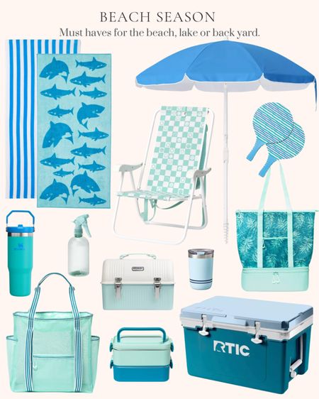 Must haves for the beach, lake or backyard. Beach season. Lake season. Summer. Beach towels. Spray bottle. Insulated cup. Paddle ball set. Beach umbrella. Patio umbrella. Large cooler. Small lunch cooler. Stainless steel bento box set. Stanley 30 ounce flip straw tumbler. Beach backpack tote. Cooler tote bag. Stanley small stainless steel cooler  

#LTKxTarget #LTKSeasonal