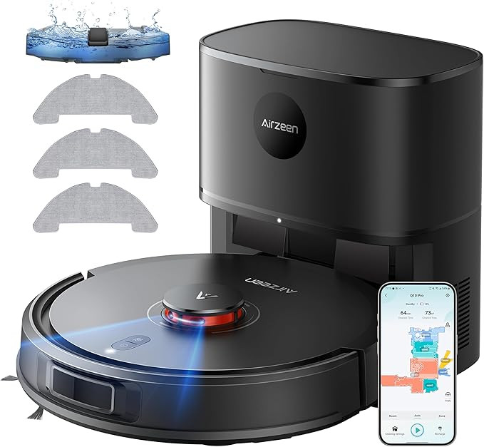 Robot Vacuum and Mop, Self-Emptying Robot Vacuum Cleaner with 6000Pa Suction, Laser Navigator wit... | Amazon (US)