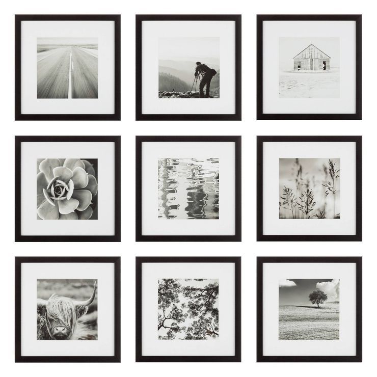 (Set of 9) 12" x 12" Gallery Grid Kit Black - Instapoints | Target