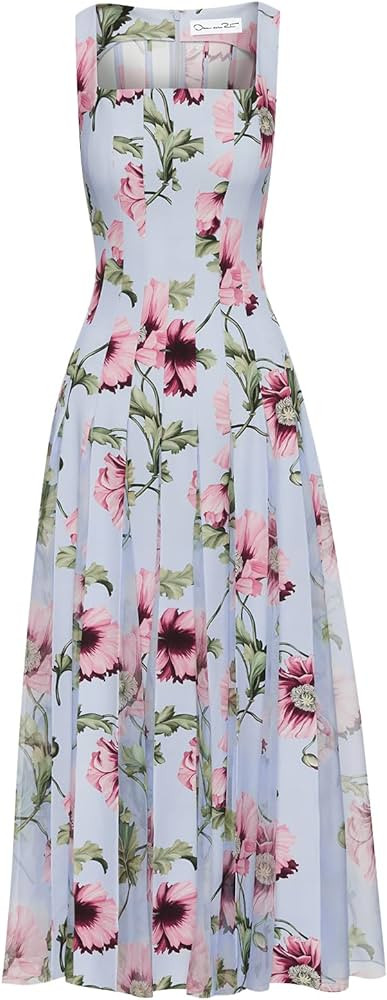 Amazon.com: Oscar de la Renta, Poppy Cady Inset Dress, Light Blue/Pink, 14 : Luxury Stores | Amazon (US)
