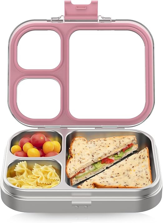 Stainless Steel Bento Lunch Box, Pink, 3.3Cups | Amazon (US)