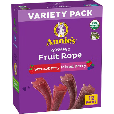 Annie's Organic Bunny Fruit Rope Berry Strawberry - 8.04oz/12ct | Target