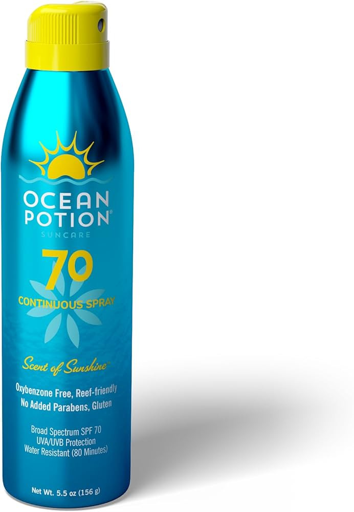 Ocean Potion Sun Care Continuous Sunscreen Spray SPF 70, Broad Spectrum UVA/UVB Protection Body S... | Amazon (US)