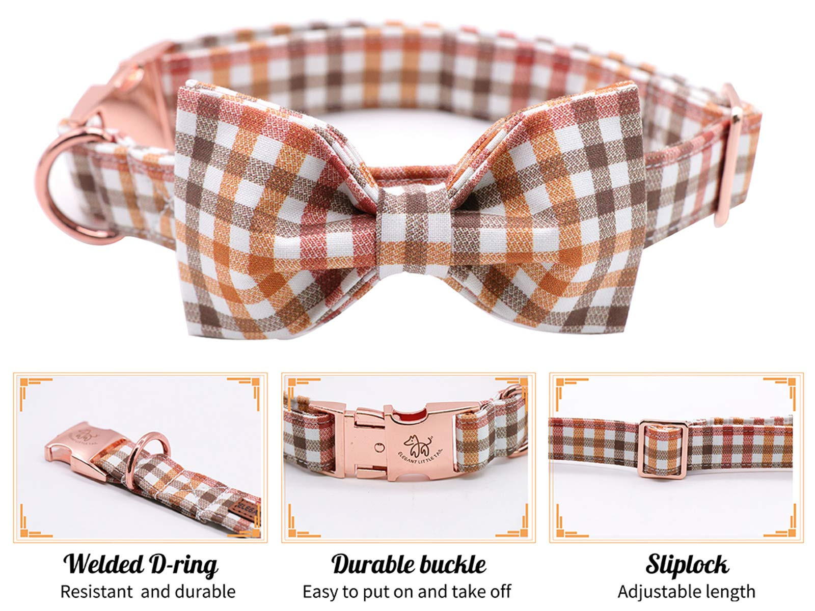 Elegant little tail Dog Collar with Bow, Comfotable Dog Bowtie, Bowtie Dog Collar Adjustable Dog Collars for Small Medium Large Dogs and Cats | Amazon (US)
