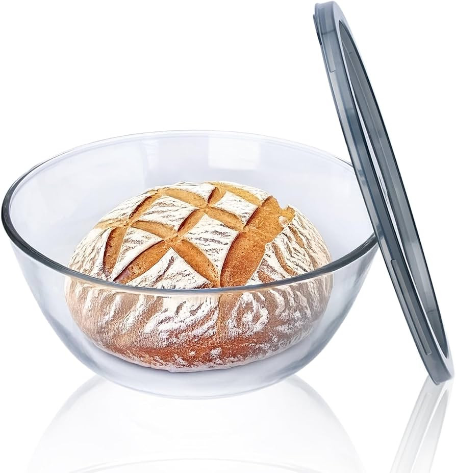 Large Glass Bowl for Sourdough Bread Making, 4.7 Quart Glass Mixing Bowl for Sourdough Bread with... | Amazon (US)