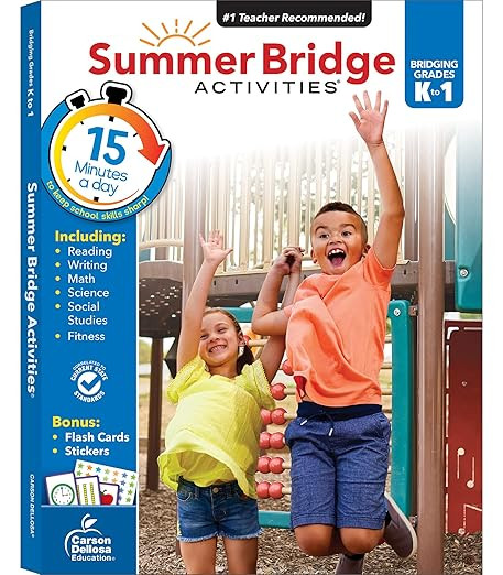 Summer Bridge Activities Kindergarten to 1st Grade Workbooks, K-1 Activity Book With Math, Readin... | Amazon (US)