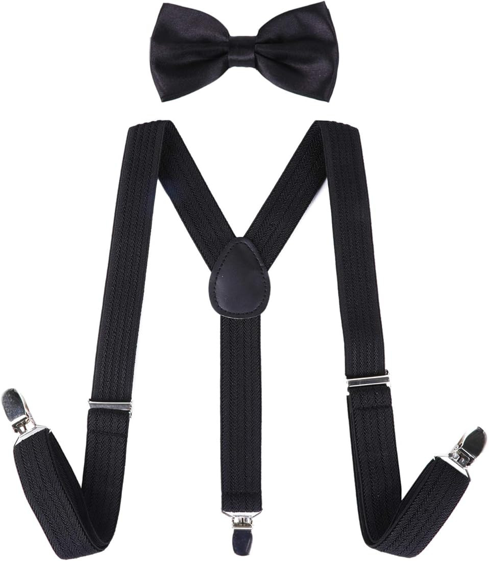 Child Kids Suspenders Bowtie Set - Adjustable Suspender Set for Boys and Girls | Amazon (US)