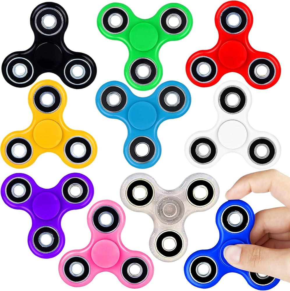 SCIONE Fidget Spinner Bulk 10 Pack Tri-Spinner Office Desk Classroom ADHD Anti Anxiety Focus Fing... | Amazon (US)