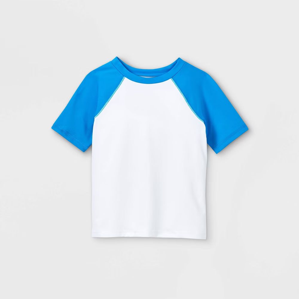 Toddler Boys' Short Sleeve Rash Guard Swim Shirt - Cat & Jack White 4T | Target