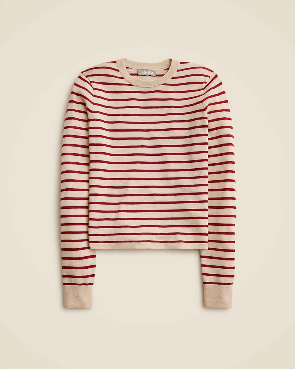 Carolyn fitted crewneck sweater in striped merino wool | J. Crew US