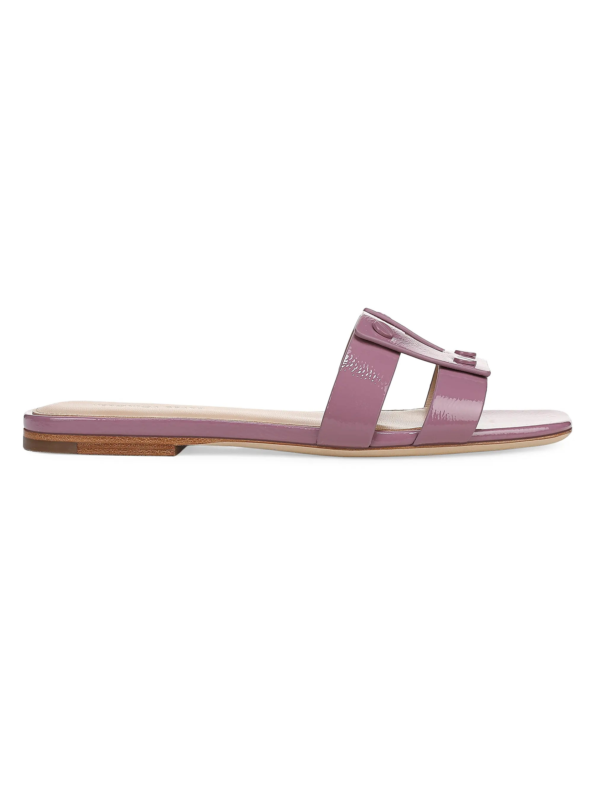 Via Slide Leather Sandals | Saks Fifth Avenue