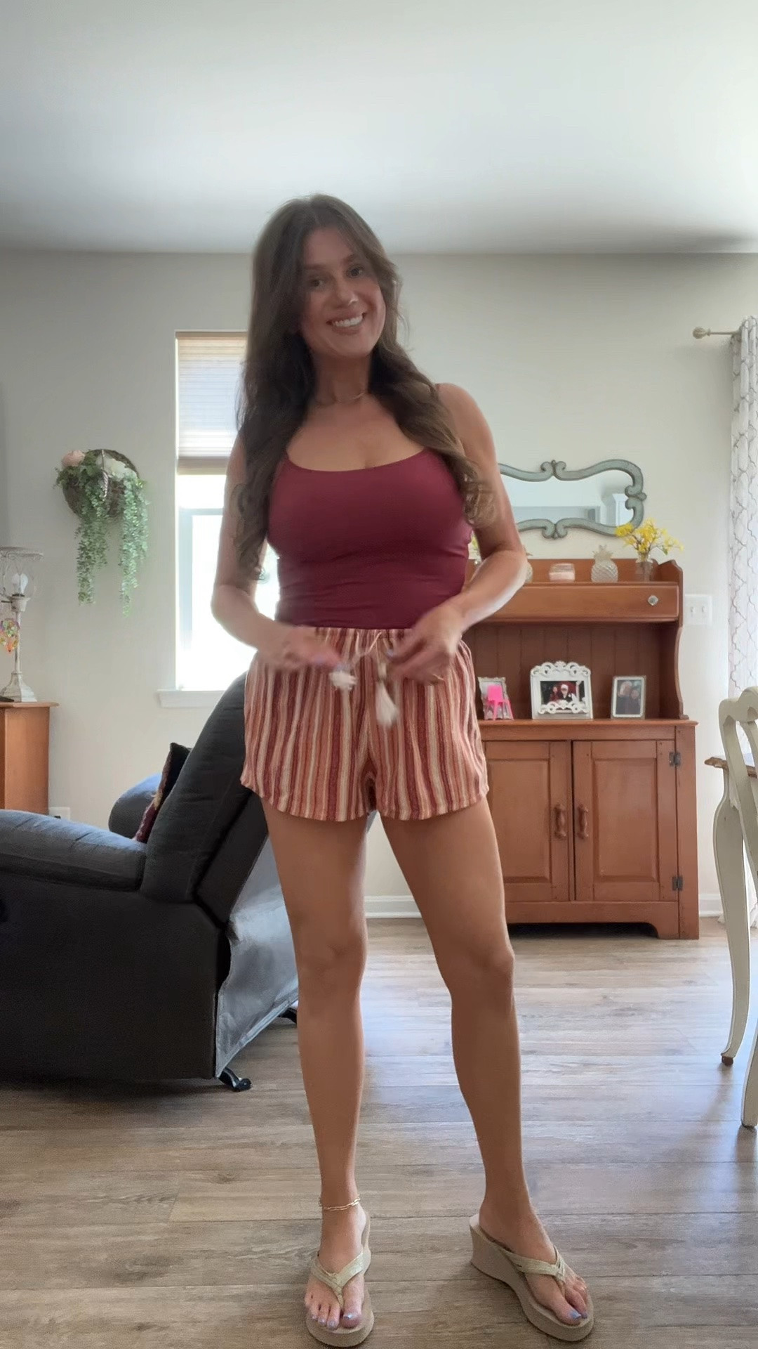 Linen shorts fit for summer 🍉 Walmart finds! 

Top: small
Shorts: medium

#LTKootd #LTKSaleAlert #LTKPetite
