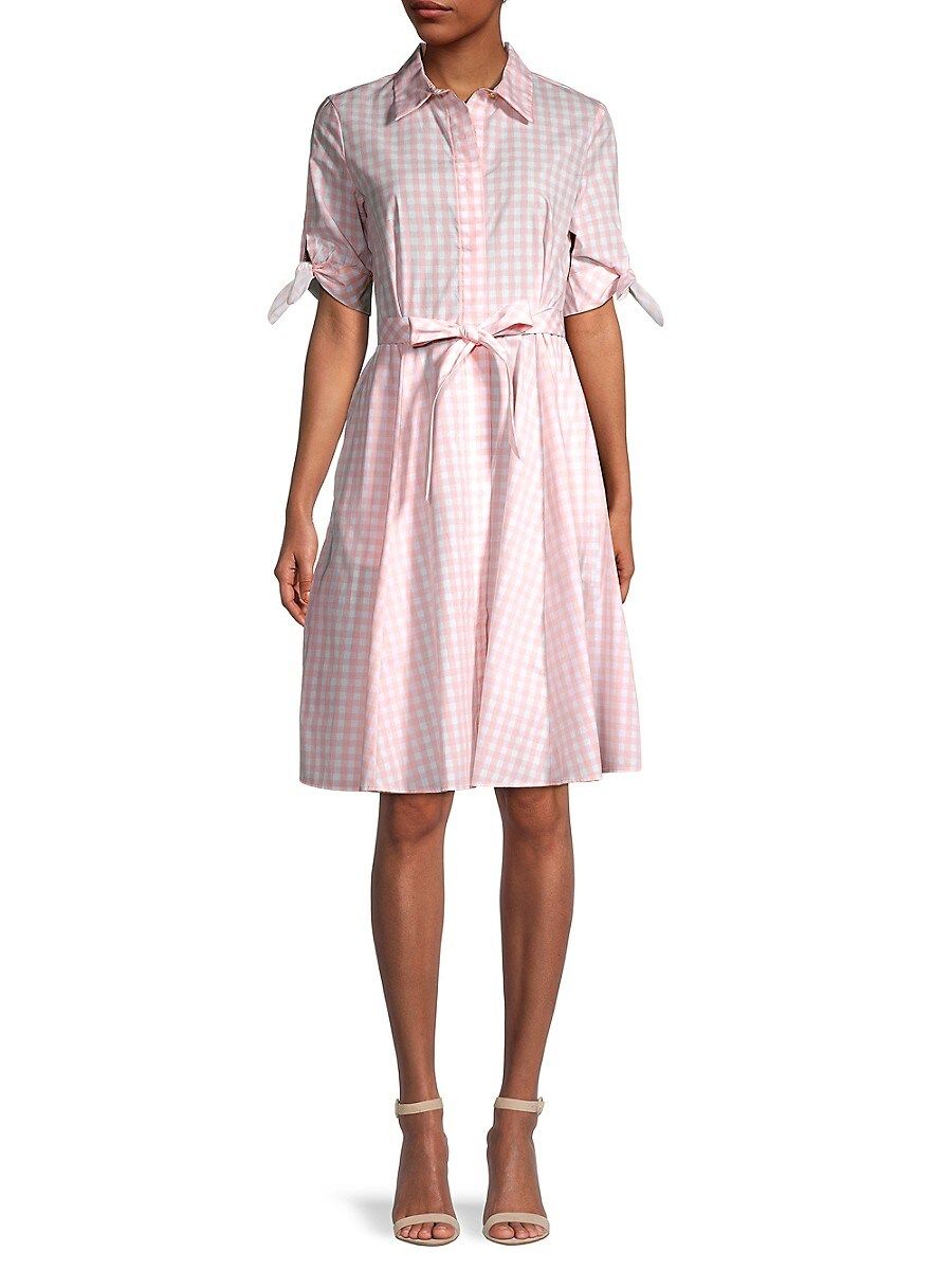 Calvin Klein Women's Checked Shirt Dress - Ivory Petal - Size 8 | Saks Fifth Avenue OFF 5TH