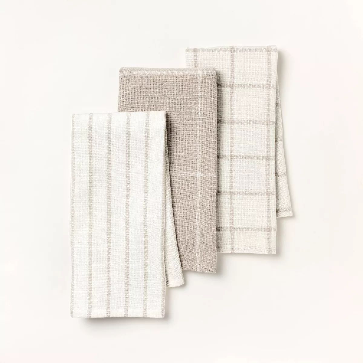3pk Kitchen Towels Light Gray - Figmint™ | Target