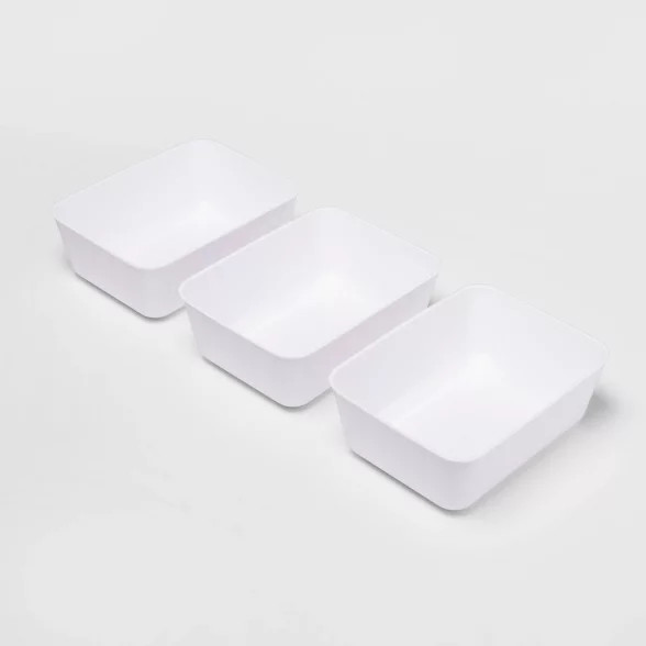 3pk Medium Storage Trays White - Room Essentials™ | Target