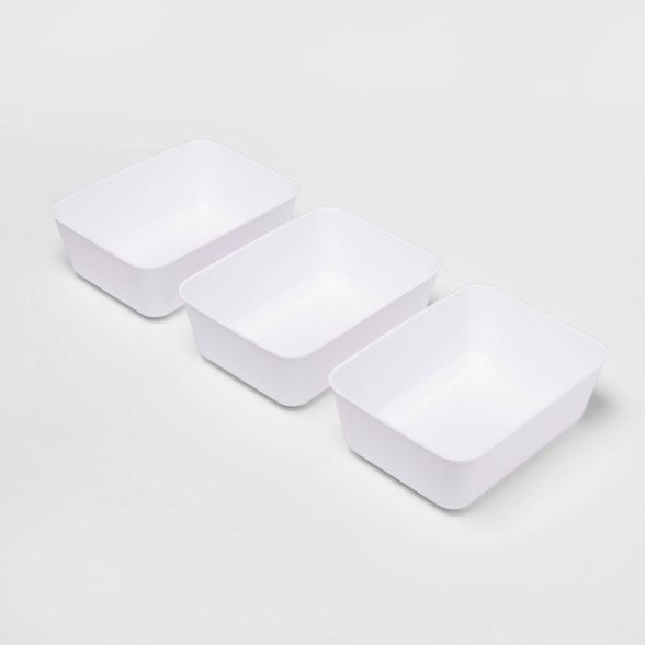 Medium 3pk Storage Trays White - Room Essentials™ | Target