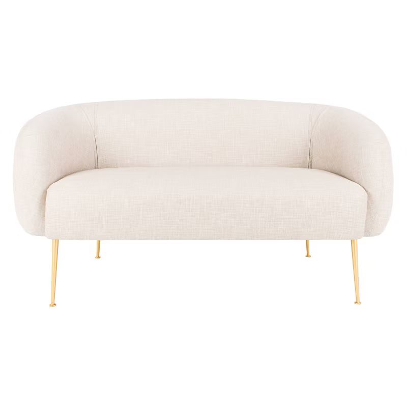 Alena Poly Blend Loveseat Off-White - Safavieh | Target