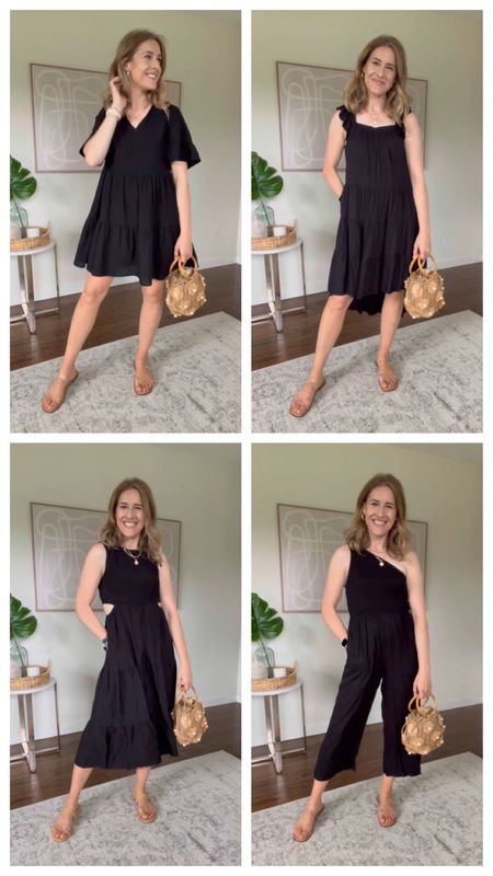 Amazon LBDs (and a jumpsuit!), wearing my usual small in each #amazonfashion 

#LTKunder100 #LTKstyletip #LTKunder50