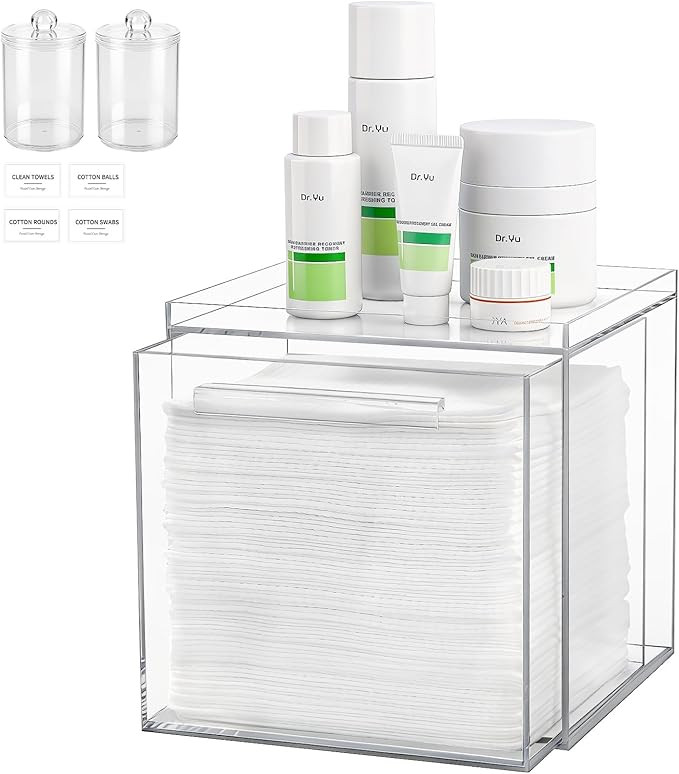 Disposable Face Towels Holder Compatible with Clean Skin Club Clean Towelettesl XL, Acrylic Box B... | Amazon (US)
