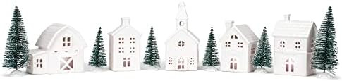 Village with Trees Winter White 8 inch Porcelain Holiday Figurines Set of 11 | Amazon (US)