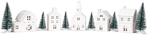 Village with Trees Winter White 8 inch Porcelain Holiday Figurines Set of 11 | Amazon (US)