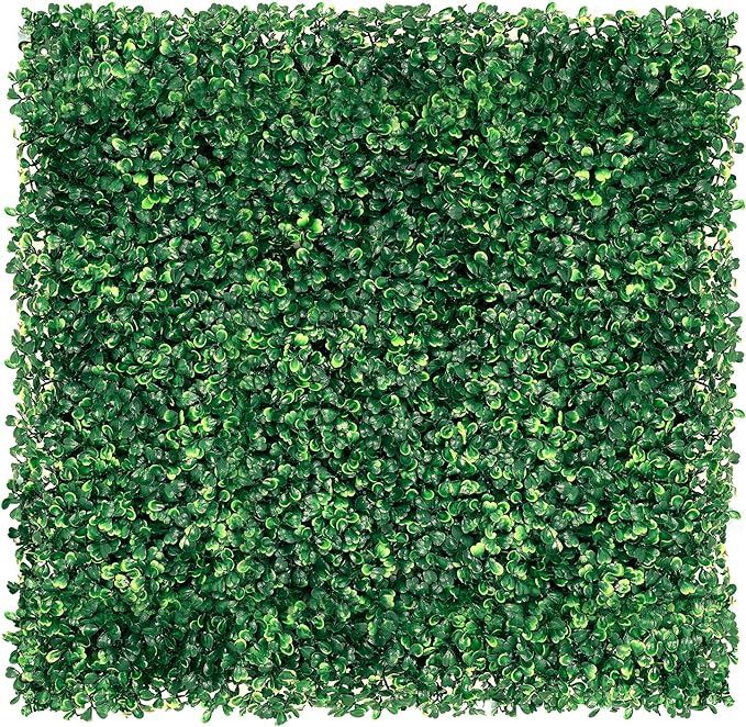 12 Pieces 20 x 20 inch Artificial Boxwood Hedge Grass Wall Panel Privacy Screen UV Protected Outd... | Amazon (US)