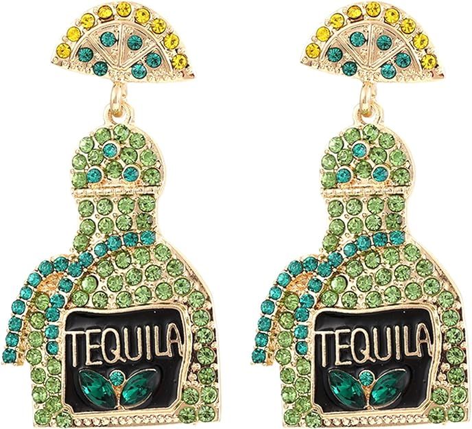 Tequila Earrings for Women Wine Earrings Champagne Earrings Margarita Earrings Holiday Earrings C... | Amazon (US)